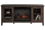 Arlenbry Gray 60  TV Stand with Electric Fireplace For Cheap