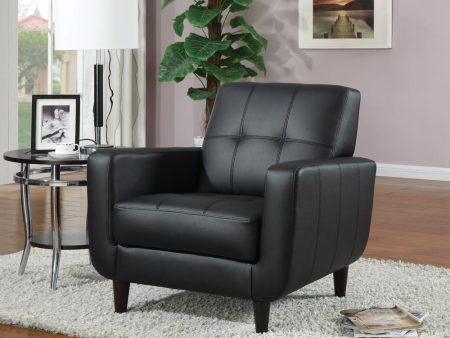 Aaron Black Padded Seat Accent Chair Online now