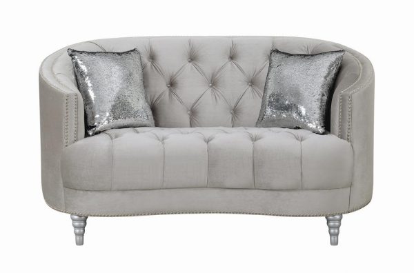 Avonlea Sloped Arm Tufted Loveseat Gray Online now