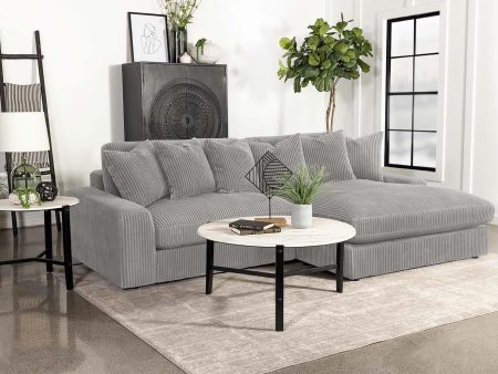 Blaine Upholstered Reversible Sectional Fog Online Sale