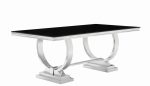 Antoine Chrome Black Rectangular Dining Table For Discount