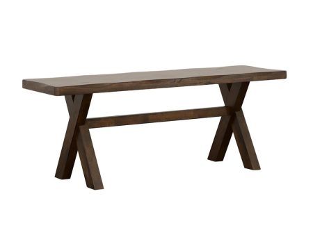 Alston Knotty Nutmeg X-Shaped Dining Bench Online Hot Sale