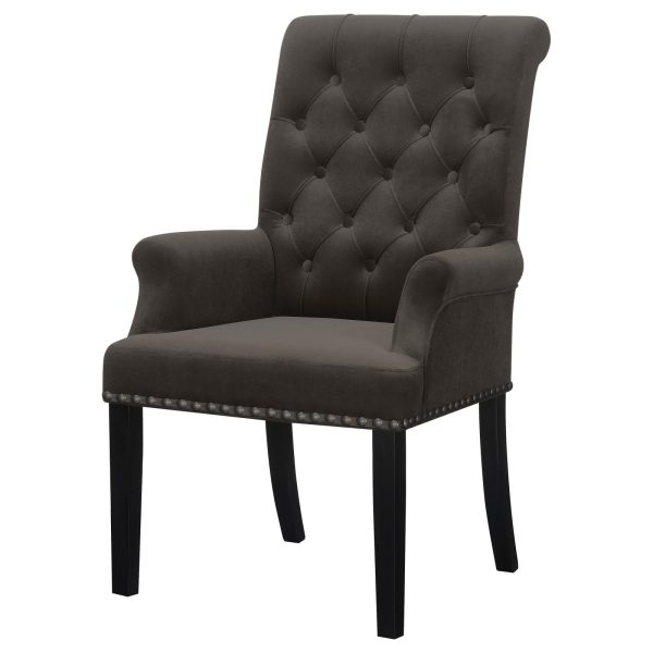 Alana Upholstered Tufted Arm Chair with Nailhead Trim Online