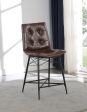 Aiken Brown Upholstered Tufted Counter Height Stools, Set of 2 Supply