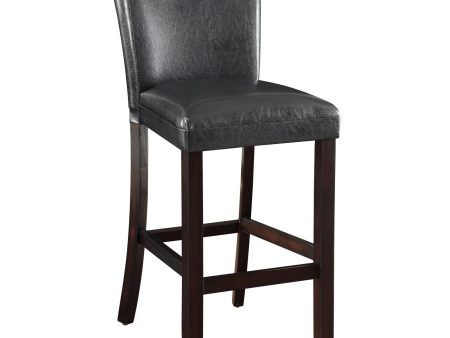 Alberton Black Cappuccino Upholstered Bar Stools, Set of 2 Online now