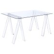 Amaturo Clear Writing Desk with Glass Top Discount