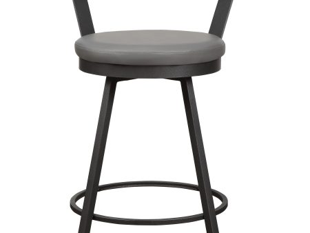 Appert Gray Dark Gray Swivel Pub Height Chair, Set of 2 Supply