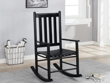 Annie Black Slat Back Wooden Rocking Chair For Discount