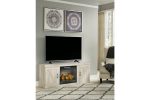 Bellaby Whitewash TV Stand with Electric Fireplace Online