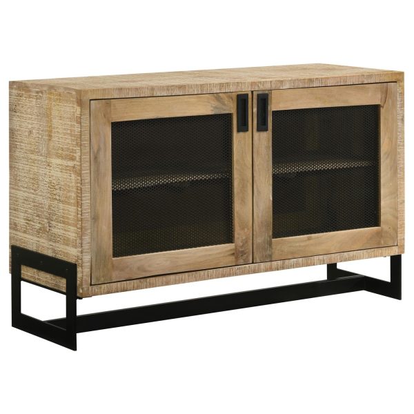 April White Washed Black 2-Door Accent Cabinet Fashion