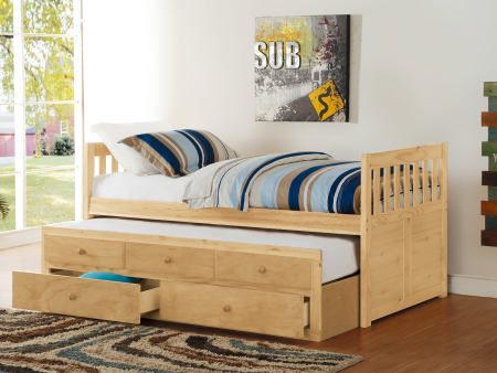 Bartly Pine Twin Twin Trundle Bed Online Sale