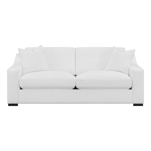 Ashlyn Upholstered Sloped Arms Sofa White Cheap