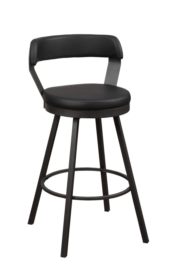 Appert Black Dark Gray Swivel Pub Height Chair, Set of 2 For Cheap