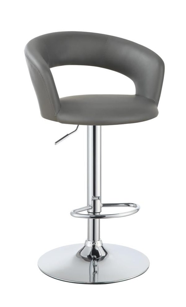 Barraza Gray Chrome 29  Adjustable Height Bar Stool Online