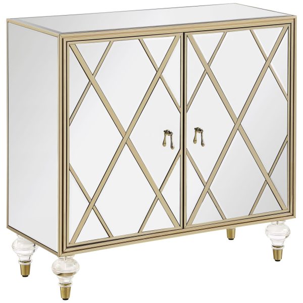 Astilbe Mirror Champagne 2-Door Accent Cabinet Sale