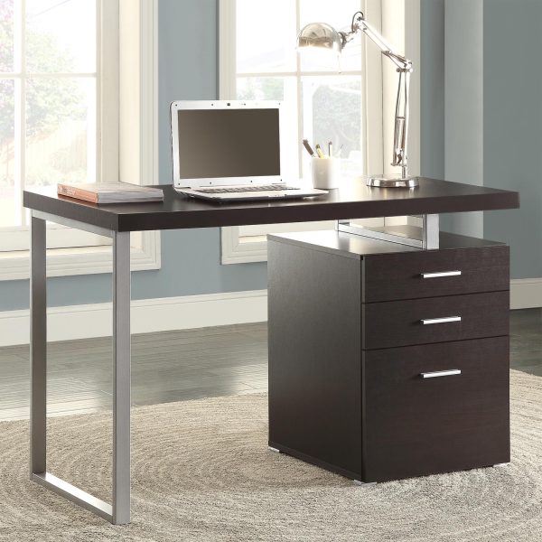 Brennan Cappuccino 3-Drawer Office Desk on Sale