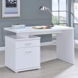 Irving White 2-Drawer Office Desk with Cabinet Online Hot Sale