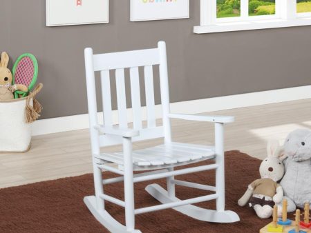 Annie White Slat Back Youth Rocking Chair Online Sale