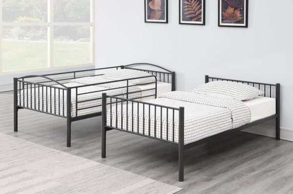 Anson Gunmetal Twin over Twin Bunk Bed with Ladder Discount