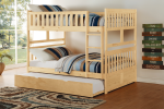 Bartly Pine Full Full Bunk Bed with Twin Trundle Supply