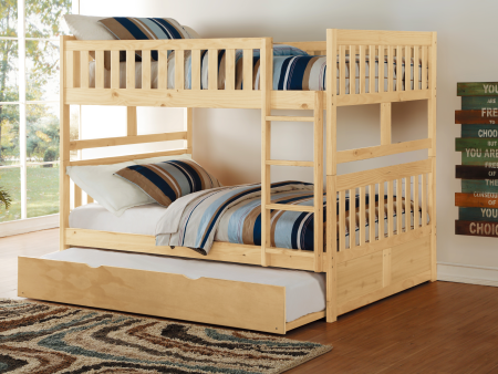 Bartly Pine Full Full Bunk Bed with Twin Trundle Supply