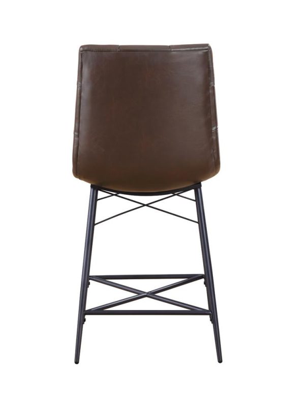 Aiken Brown Upholstered Tufted Counter Height Stools, Set of 2 Supply