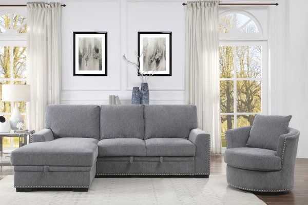 Morelia Gray LAF Storage Sleeper Sofa Chaise Sale