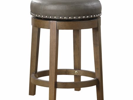 Westby Gray Brown Round Swivel Counter Height Stool, Set of 2 on Sale