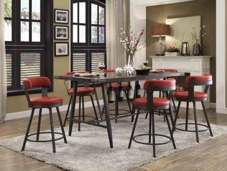 Appert Red Dark Gray Counter Height Set Cheap