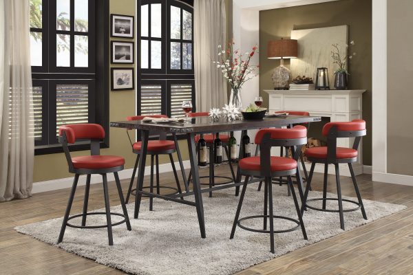 Appert Red Dark Gray Counter Height Set Cheap