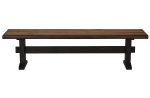 Bexley Natural Honey Espresso Trestle Bench For Discount