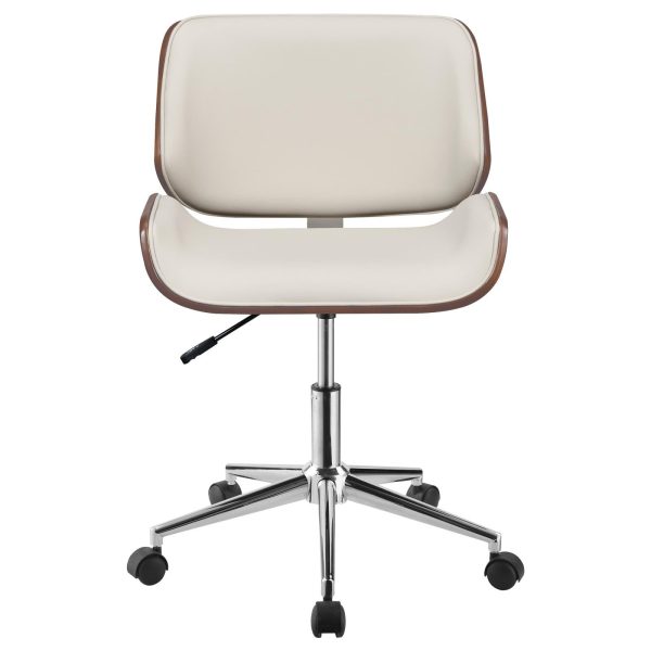 Addington Ecru Chrome Adjustable Height Office Chair Online Hot Sale