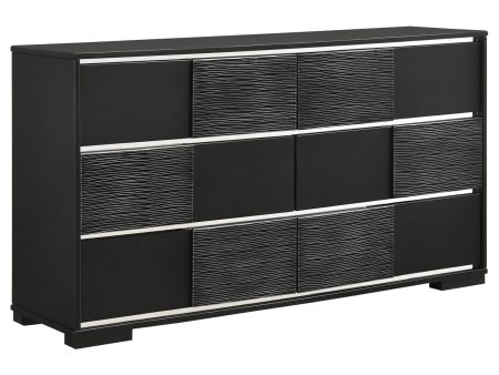 Blacktoft Black 6-Drawer Dresser Cheap