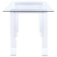 Amaturo Clear Writing Desk with Glass Top Discount