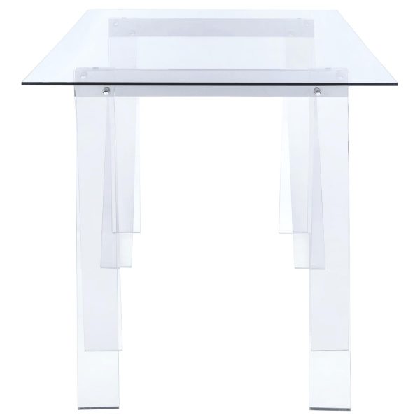 Amaturo Clear Writing Desk with Glass Top Discount