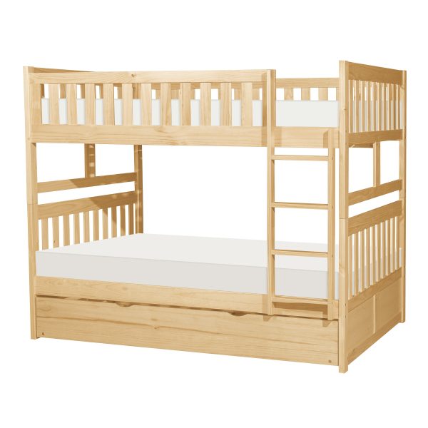 Bartly Pine Full Full Bunk Bed with Twin Trundle Supply