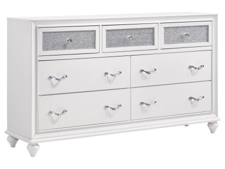 Barzini White 7-Drawer Dresser Fashion