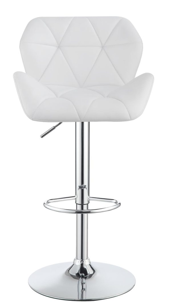 Berrington Chrome White Adjustable Bar Stools, Set of 2 Online