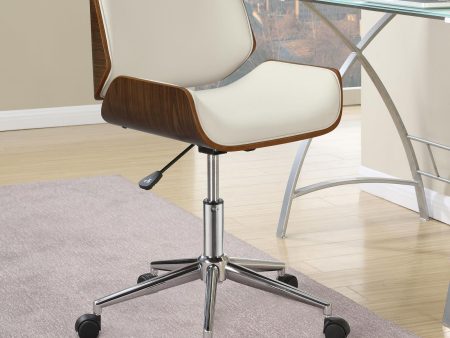 Addington Ecru Chrome Adjustable Height Office Chair Online Hot Sale