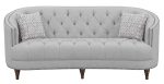 Avonlea Sloped Arm Upholstered Sofa Trim Gray For Sale