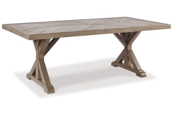 Beachcroft Beige Dining Table with Umbrella Option Online now