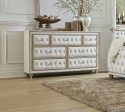 Antonella Ivory Camel 7-Drawer Upholstered Dresser For Sale