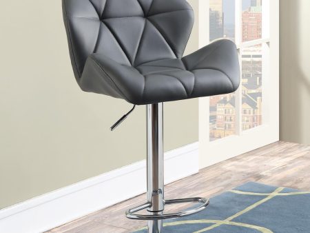 Berrington Chrome Gray Adjustable Bar Stools, Set of 2 Fashion