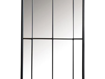 Annetta Black Rectangular Window Pane Wall Mirror Online Sale