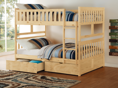 Bartly Pine Full Full Bunk Bed with Storage Boxes Online Sale