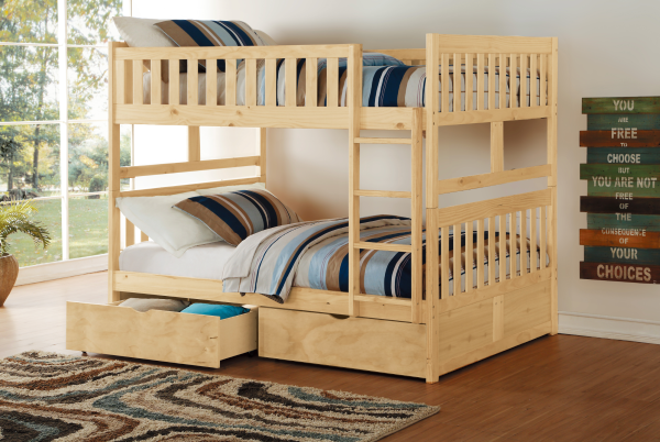 Bartly Pine Full Full Bunk Bed with Storage Boxes Online Sale