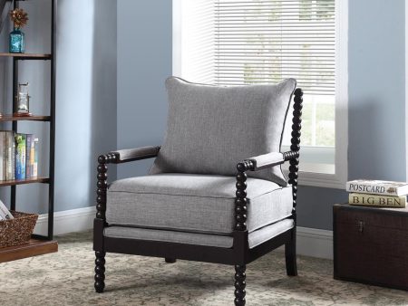 Blanchett Gray Black Cushion Back Accent Chair For Sale