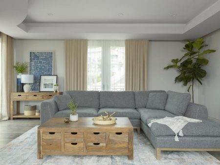 Persia 2-Piece Modular Sectional Gray For Cheap