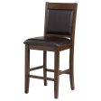 Dewey Brown Walnut Upholstered Counter Height Chairs with Footrest, Set of 2 on Sale