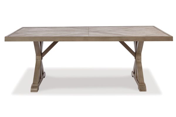 Beachcroft Beige Dining Table with Umbrella Option Online now